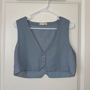 LA Hearts PacSun Slate Light Blue Cropped Vest Top